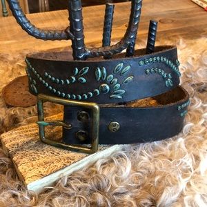 Beautiful Bed Stu leather belt from Sundance Catalog size large